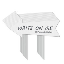 Blank Arrow Signs with Stakes 15 Pack 17 x 6 Inches Wedding Directional Yard ...