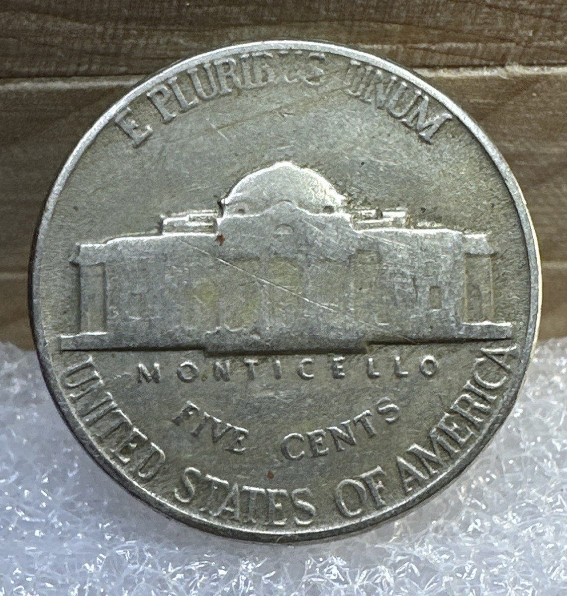 2017 チャッド共和国　ライオン　エラー銀貨　MINT　ERROR　超レア！ 1949 Jefferson Nickel, No Mint Mark, Grease Strike Error, Letters