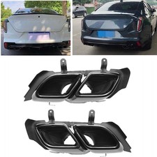 2Pcs Car Rear Tail Exhaust Muffler Pipes Steel For Cadillac CT4 2020-2025 Black