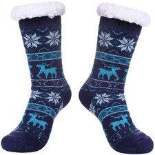 Slipper Socks for Women with Grippers Winter Warm Fuzzy Indoor Christmas Gift...