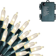 50 LED Batter Operated Christmas Lights, 16 FT Waterproof Mini String Lights wit