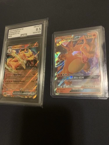Charizard EX Double Rare Holo 06/165 Scarlet & Violet 151 and Charizard GX sm211