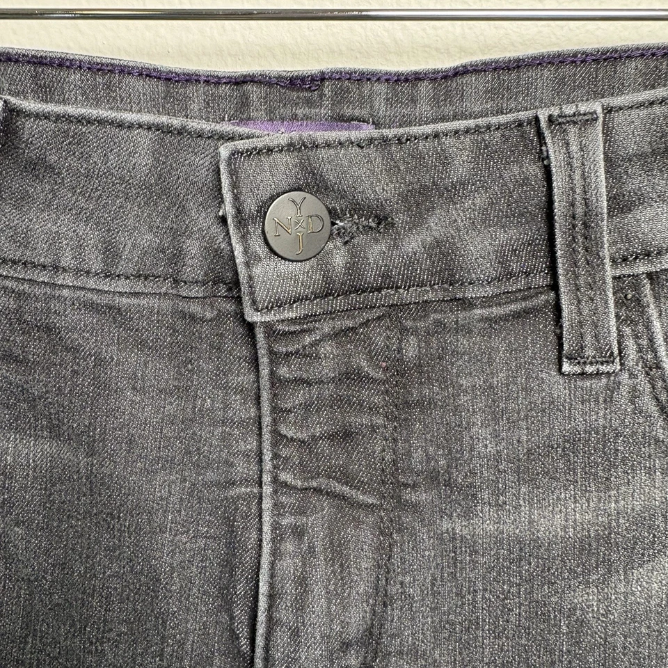 NYDJ Not Your Daughters Jeans 10 ~ Black Legging Marilyn Straight Rhinestone - Image 2 of 4