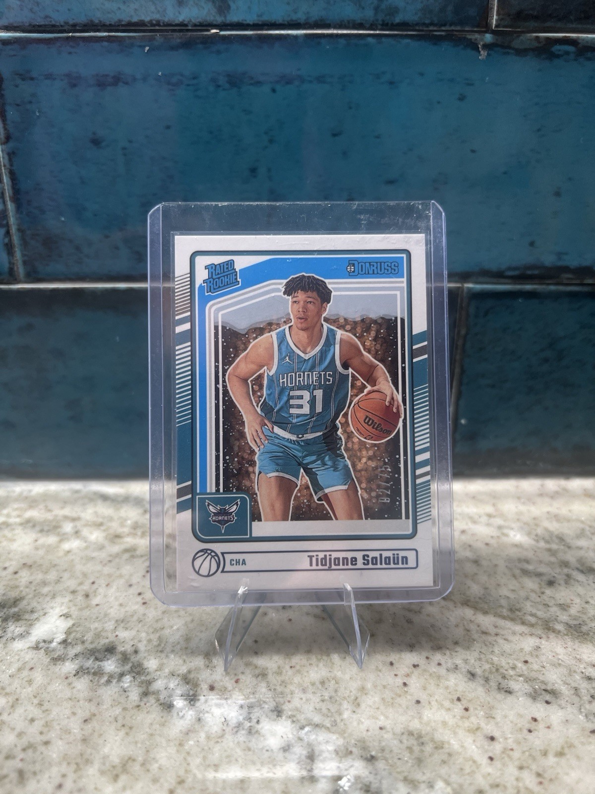 2024-25 Panini Donruss Rated Rookie Tidjane Salaun #229 Winter /75 (RC)