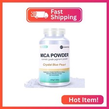 Mica Powder,7.05OZ  200g  ,Crystal Blue Pearl Mica Powder Pigment for Epoxy Resin  