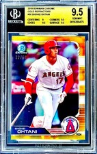 Shohei Ohtani RARE GOLD REFRACTOR /50 SSP BOWMAN CHROME NON AUTO MVP ROY BGS 9.5