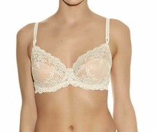 Wacoal Embrace Lace Underwire Bra 34DD Naturally Nude Ivory Floral Adjustable