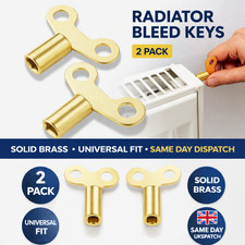 2 Pack of Radiator Air Vent Bleed Key Solid Brass Central Heating Plumbing Tool