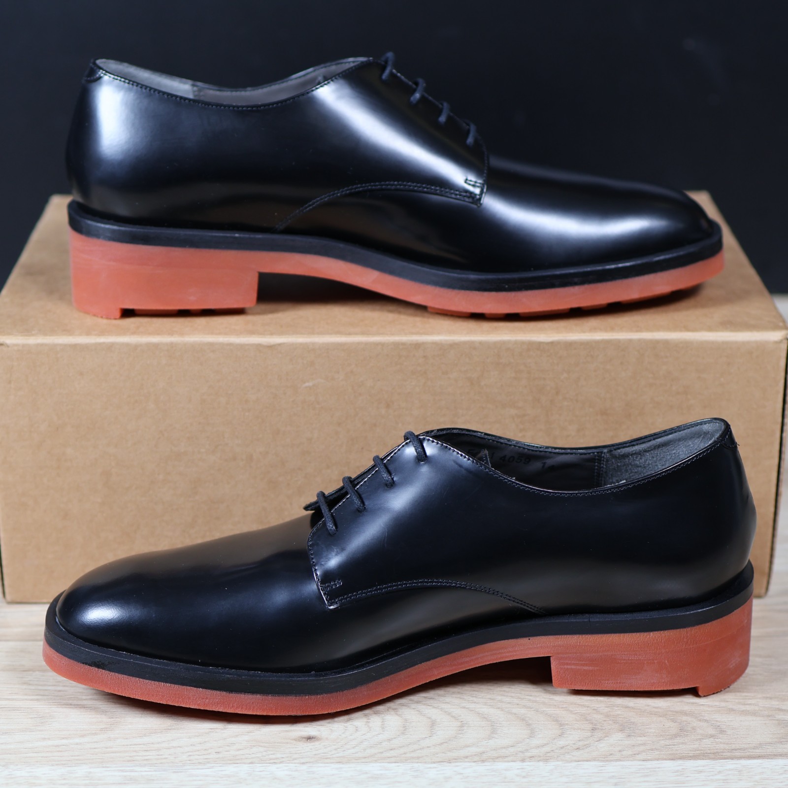 SAOLA Scarpe Robert Clergerie uomo taglia 7 5 nere pelle derby smaltata made in France