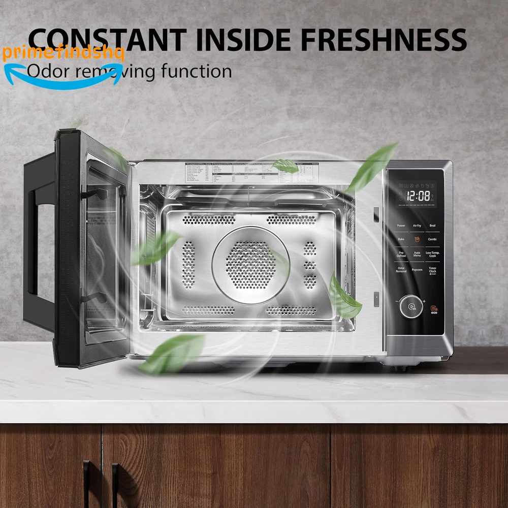 8-in-1 Air Fryer Microwave Combo with Convection Broil Odor Elimination