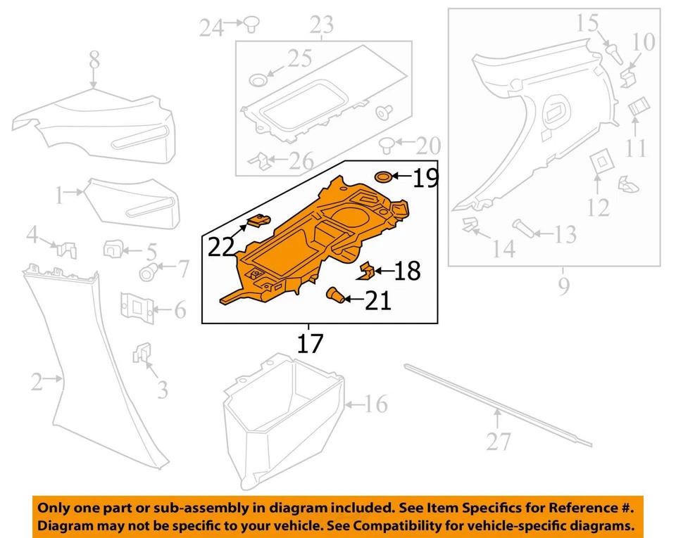 2014-2018 Porsche Boxster Cayman Rear Cargo Storage Panel Bracket Left Driver OE Foto 3 de 4