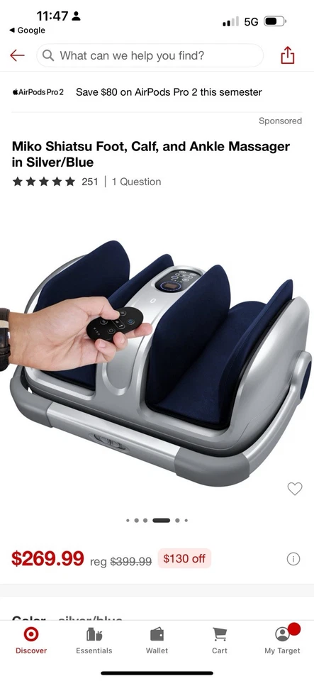 (NUEVO) Masajeador de pies Miko Shiatsu para piernas/pantorrillas/tobillo Foto 3 de 4