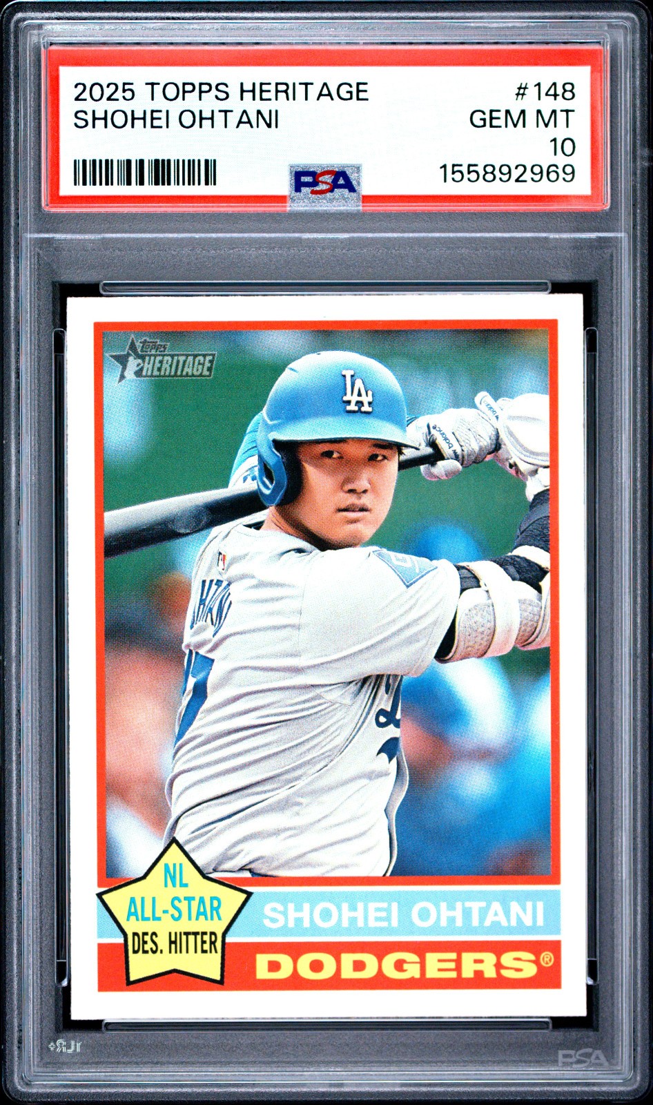 Shohei Ohtani 2025 Topps Heritage #148 PSA 10 - Los Angeles Dodgers