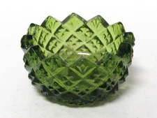 VTG Westmoreland Green Glass English Hobnail Open Salt Cellar - VGC!