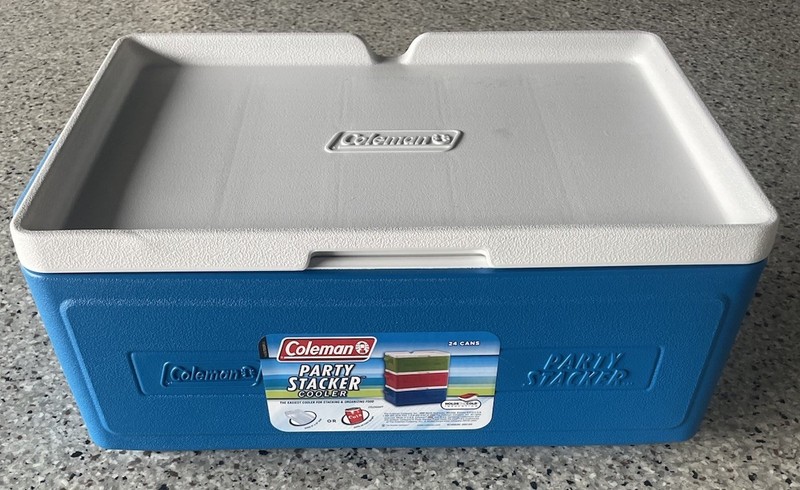 NEW - Coleman PARTY STACKER - 24 Can Cooler Sneaky Blue - Model# 6225
