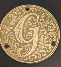 Custom engraved brass Gibson Les Paul switch plate handmade cover  letter G 