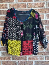 Sacred Threads Patchwork Floral Button-Front ...