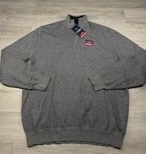 Chaps NWT 1/4 Zip Sweater Pullover XL Gray Weekday Ready NEW 70
