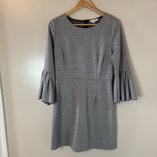 THML Anthropologie Dress Knee Length Black Bell Sleeves Womens Sz Large