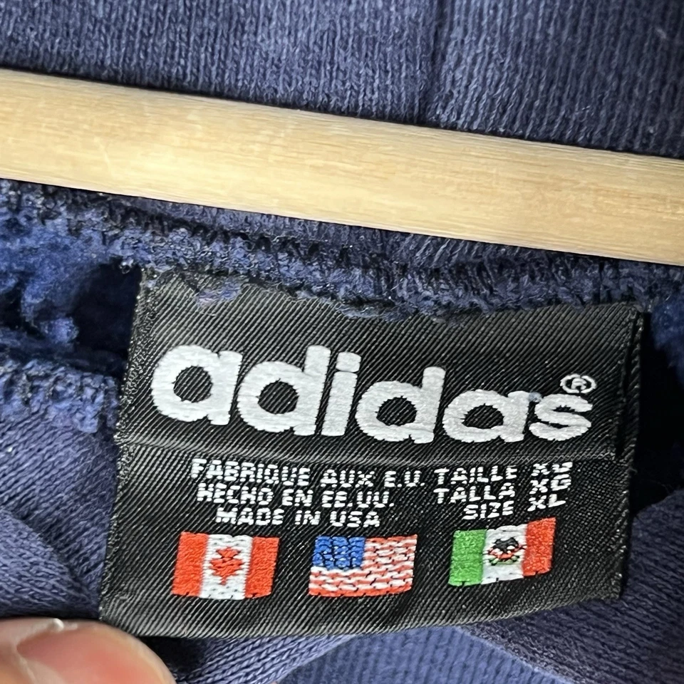 Sudadera con Capucha Adidas De Colección Años 90 Talla Grande Logo Trifolio XL Envejecida EE. UU. Foto 4 de 4