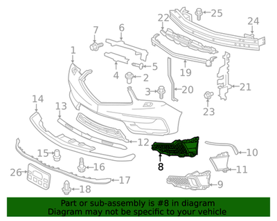 2017-2020 Acura MDX Front Left Driver Side Bumper Inner Garnish