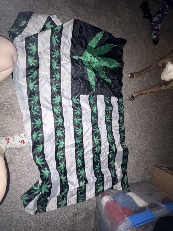 Anley 3x5 ft Cannabis Flag Black White Green Marijuana Leaf Polyester Grommets