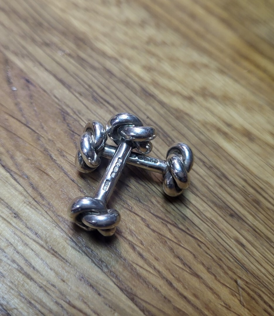 Superb Solid Silver Knot Gents Cufflinks Fully Ha… - image 4