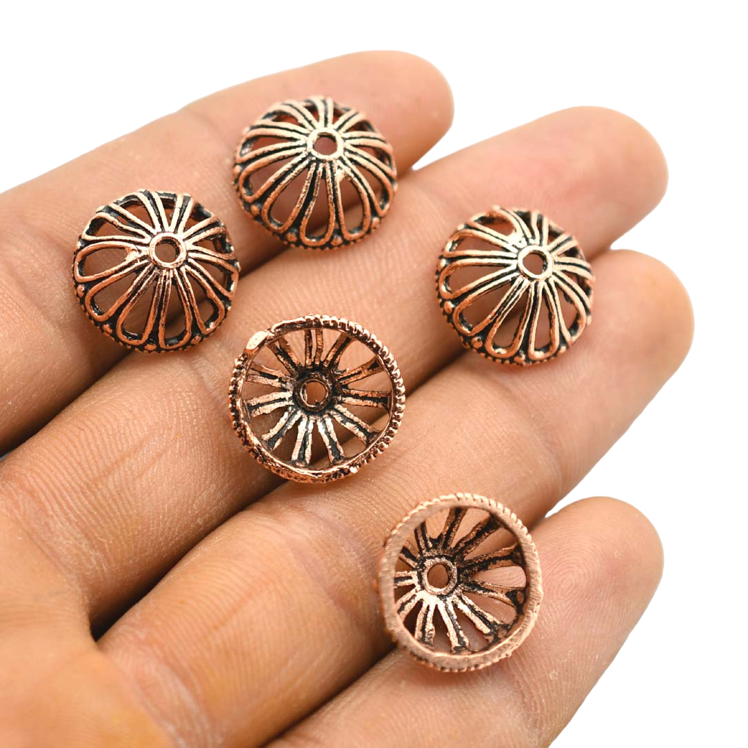 Pcs 16X8mm Bali Filigree Bead Cap Antique Copper