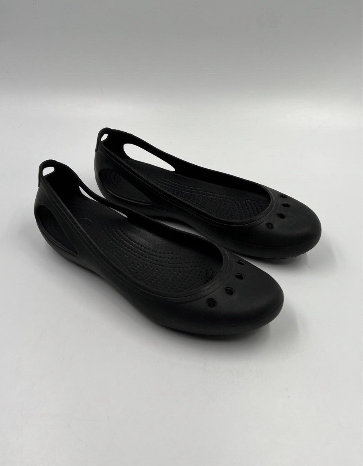 Crocs Women's Kadee Ballerina Flats Black Rubber Flat… Gem