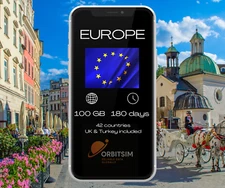 Europe | 100GB for 180 days | Mobile Data eSIM | Fast Delivery