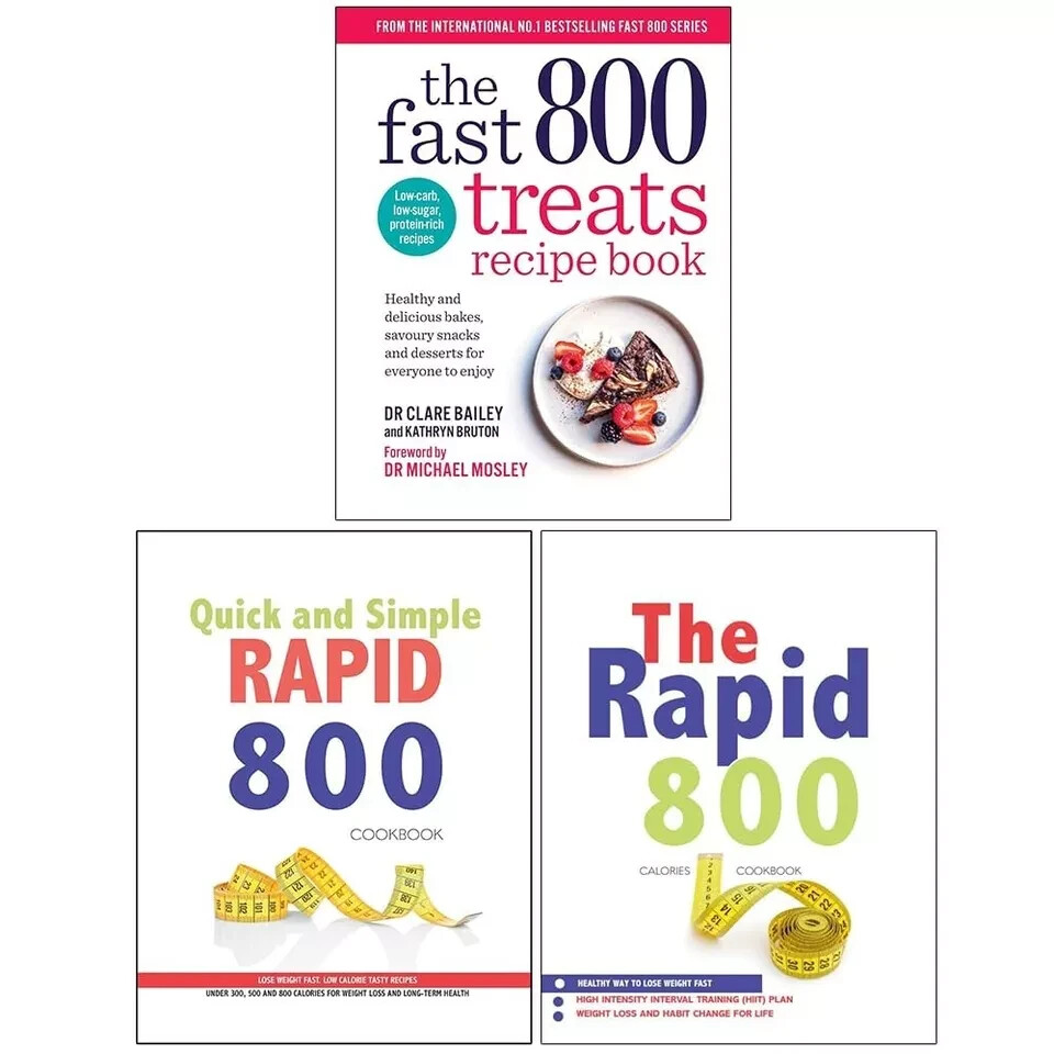 Fast 800 Treats Recipe book, Quick and Simple Rapid 800 Cookbook 3 Books Set