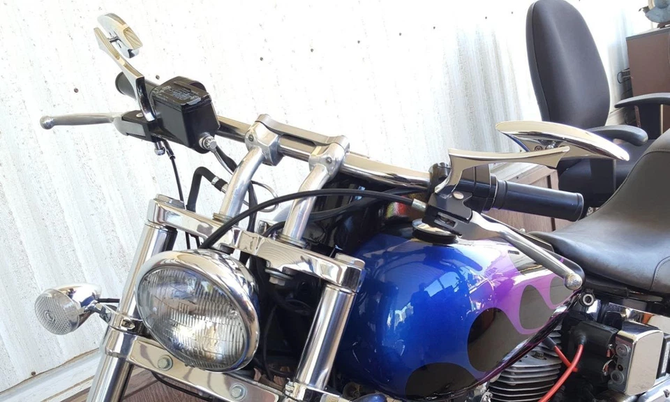 Espejos retrovisores laterales de hoja para motocicleta personalizados 8 mm 10 mm cromados para Victory Hammer Cruiser Foto 2 de 4