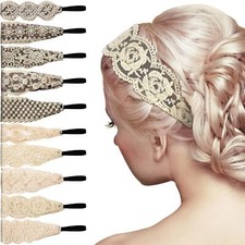 10 Pieces Lace Headbands for Women Elastic Dressy Women Headbands Cute Lace Stre