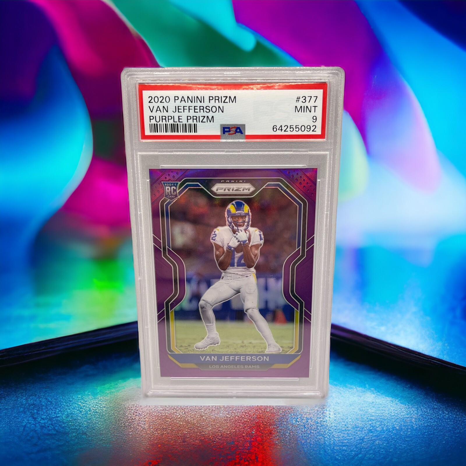 2020 Panini Prizm Purple /125 Van Jefferson #377 PSA 9 MINT Rookie RC