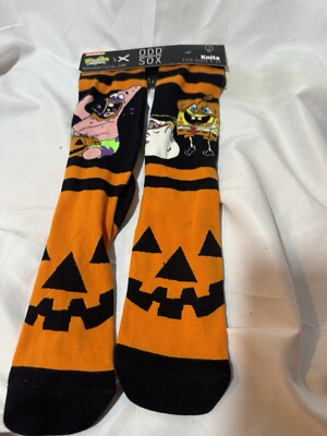 ODD Sox Sponge Bob Square Pants Pumpkins Halloween Graphic Nickelodeon Size 6-13