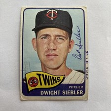 DWIGHT SIEBLER 1965 TOPPS AUTOGRAPHED SIGNED AUTO BASEBALL CARD