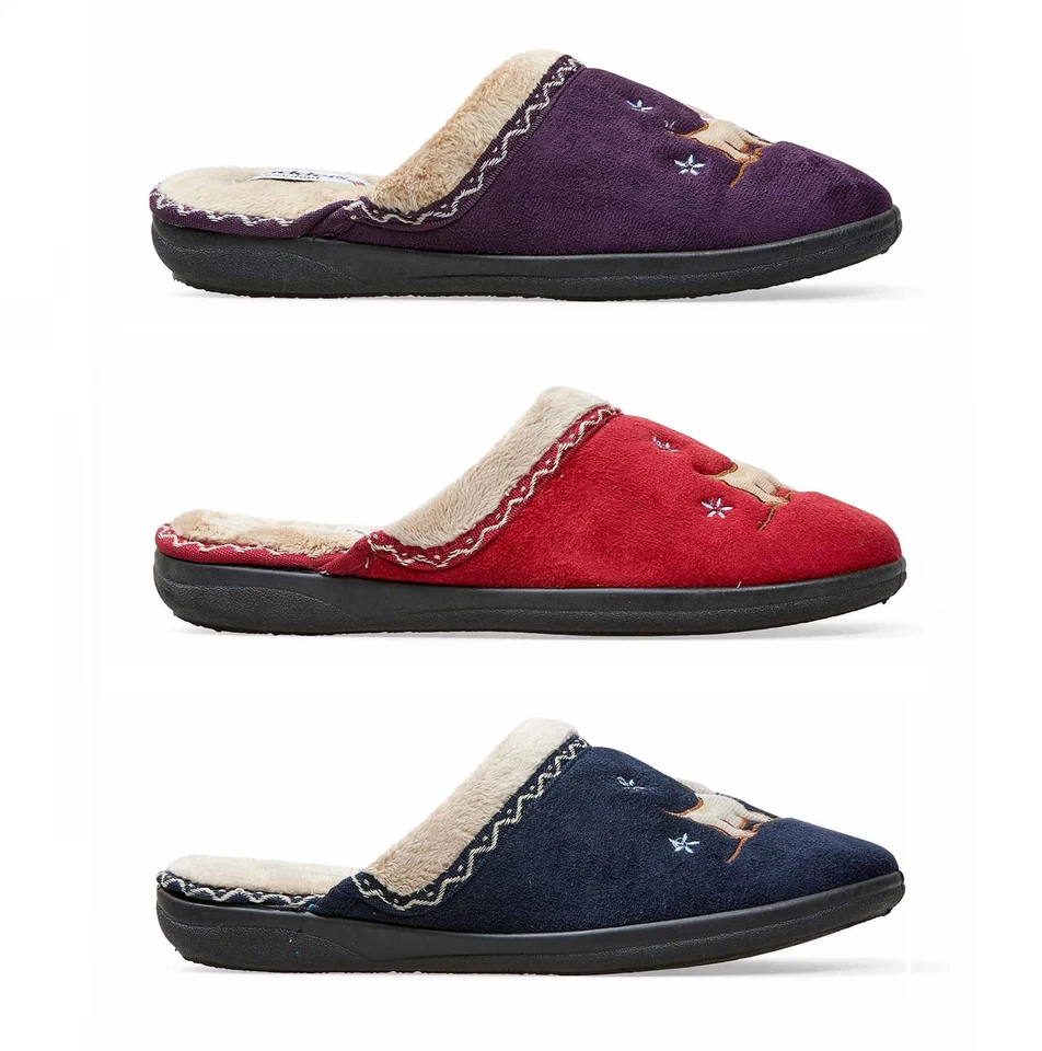 Padders Scotty Women's Slipper - Wide 2E Fit - Memory Foam Insoles