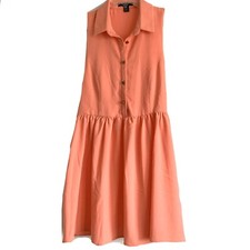 Forever 21 Dress size Medium Coral Flowy Tank Collar Summer Fit & Flare 