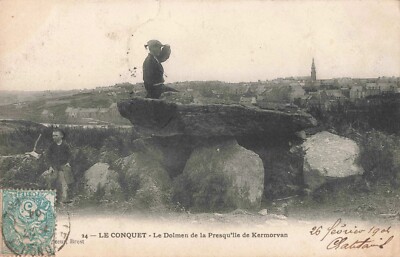 CPA FINISTERE 29 LE CONQUET LE DOLMEN DE LA PRESQU'ILE DE KERMORVAN