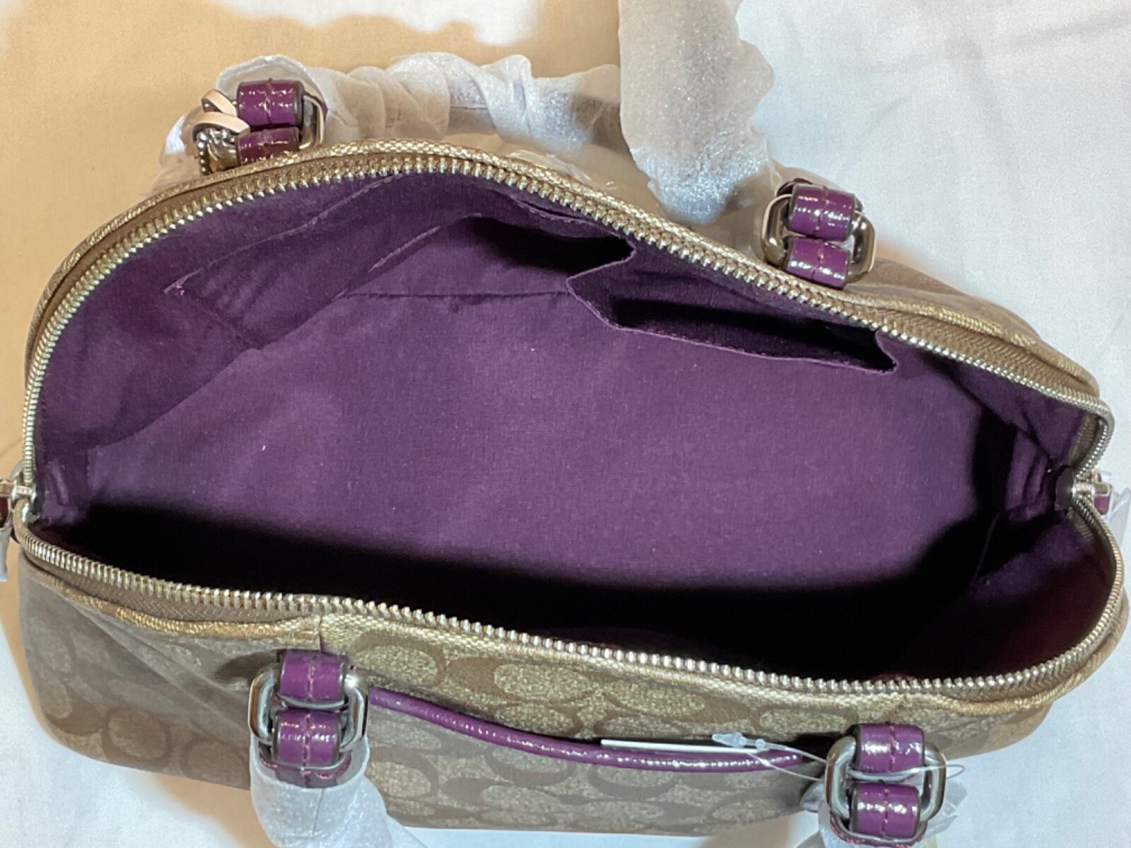 Coach Peyton Cora Tan Signature Satchel Bag for Every Occasion image 6