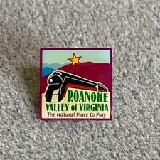 Vintage Roanoke Valley of Virginia Pin Featuring J Class 1950 Steam Locomotive
