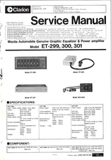 CLARION ET-299, 300. 301, MAZDA  GRAPHIC EQUALIZER & POWER AMP, SERVICE MANUAL