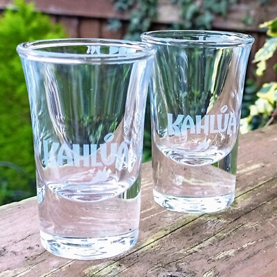 2 x sehr seltener KAHLUA Kaffeelikör Sammlerstück Schnapsglas BRANDNEU 