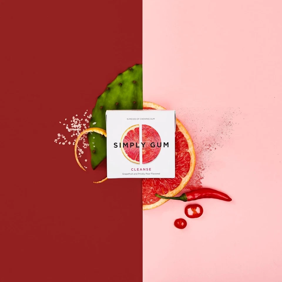 Simply Gum Cleanse Pomelo Pera Paquete de 6 (90 piezas) Natural Orgánico Kosher Foto 4 de 4