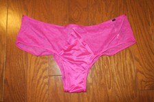 XL    PINK Satin Lace    VICTORIA'S SECRET    CHEEKY HIPHUGGER PANTIES UNDERWEAR