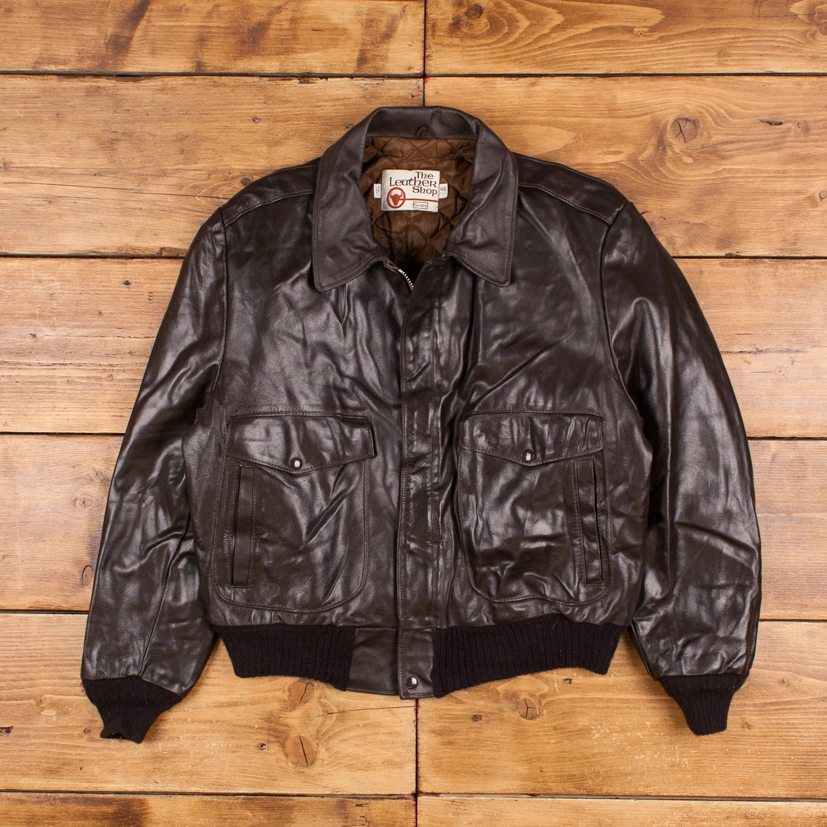 80s A-2 ☆本革☆old leather Flight jacketKAオールドレザージャケット