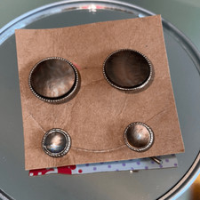 Vintage purple iridescent mother of pearl cuff links two tuxedo shirt studs