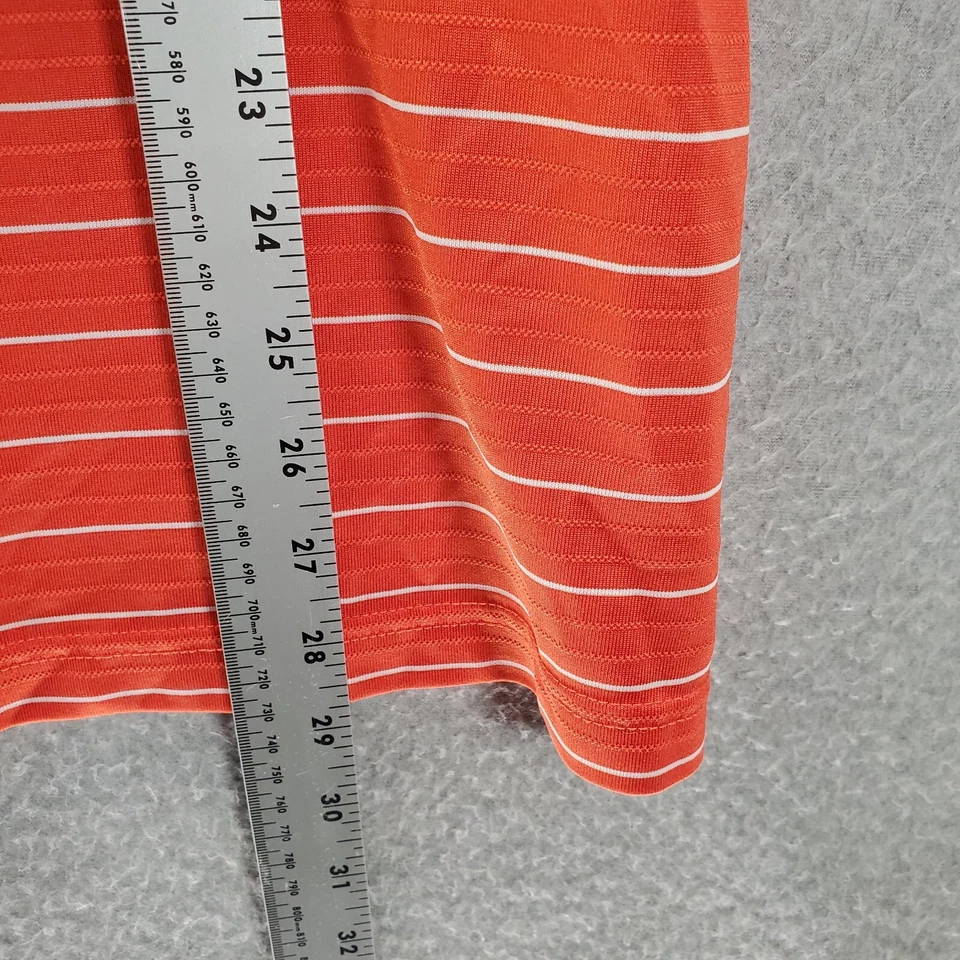 C9 Champion Men Activewear Top Medium Orange Striped Polo Golf Collar Pullover - Image 4 of 4