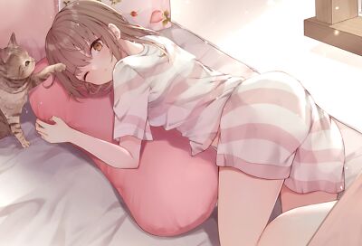 Anime Girls Yrt Ry Cats One Eye Closed Brunette  Gaming Mat Desk 47859