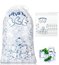 5 Pack 8 lb Ice Bags with Drawstring   Commercial Grade Durable Freezer Storage